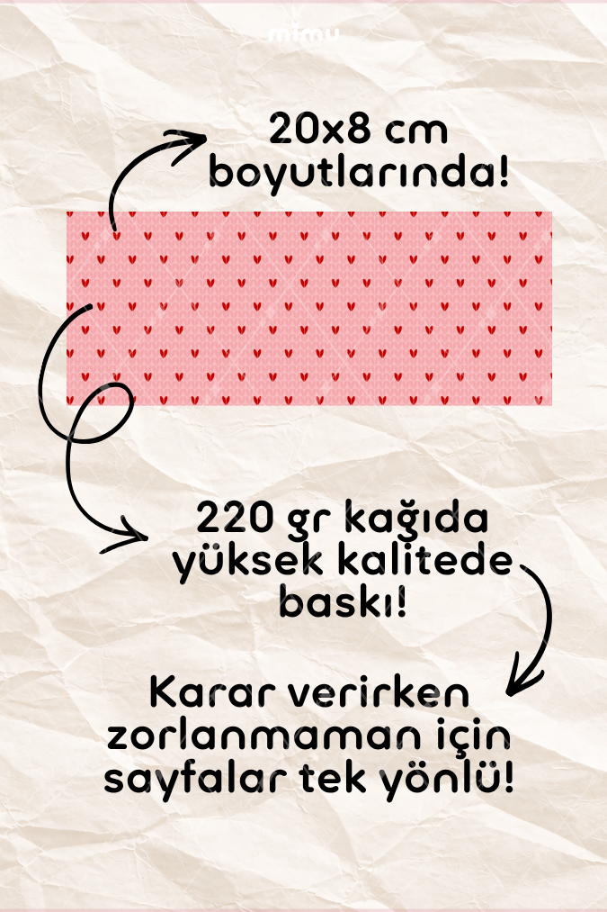 Desenli Kağıt Seti Scrapbook Kağıdı (220 gr) Ajanda Kolaj Junk Journal Bullet Journal Kağıtları