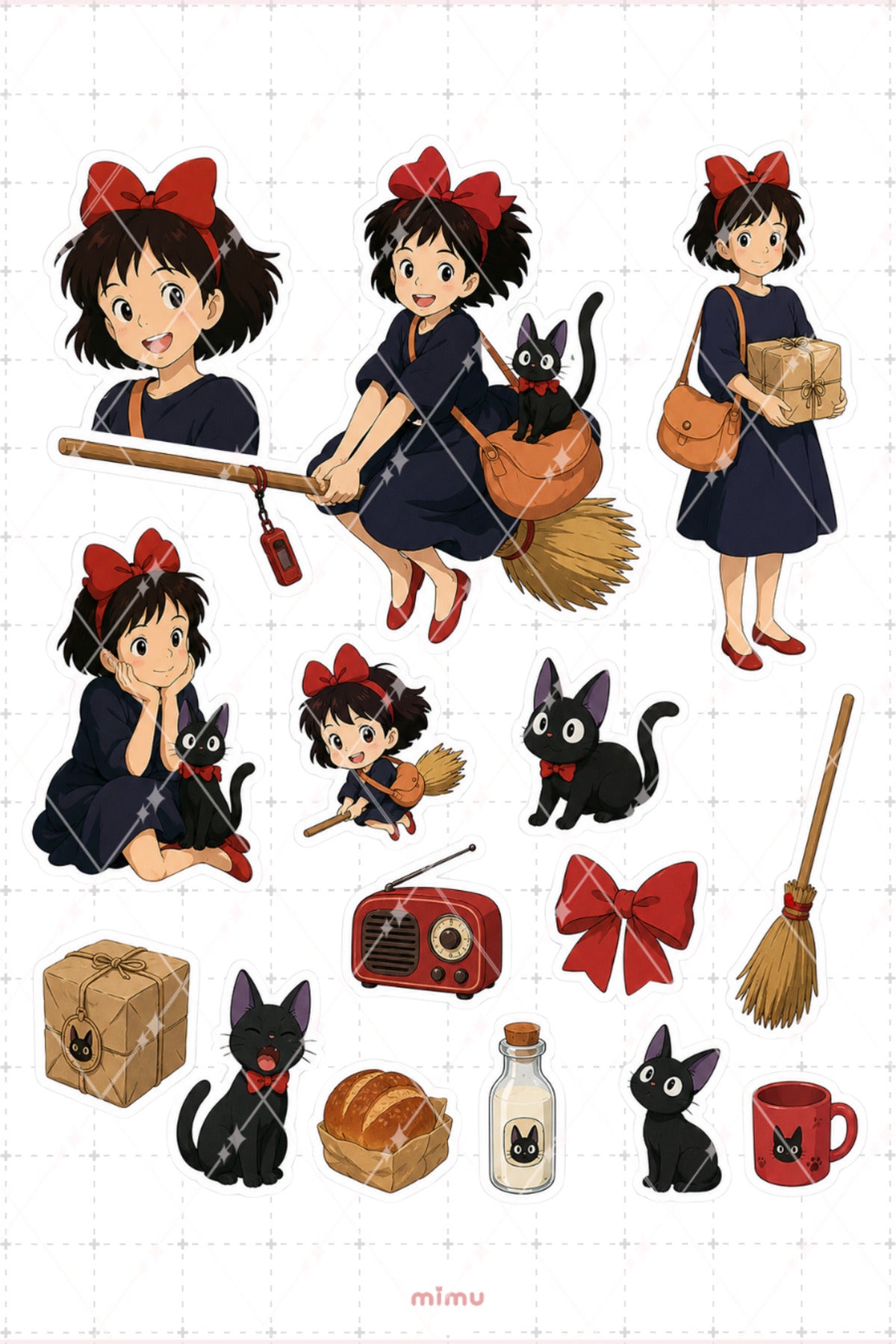 Kiki’s Delivery Service Sticker Seti Kiki Cadı Kız Studio Ghibli 2li Etiket