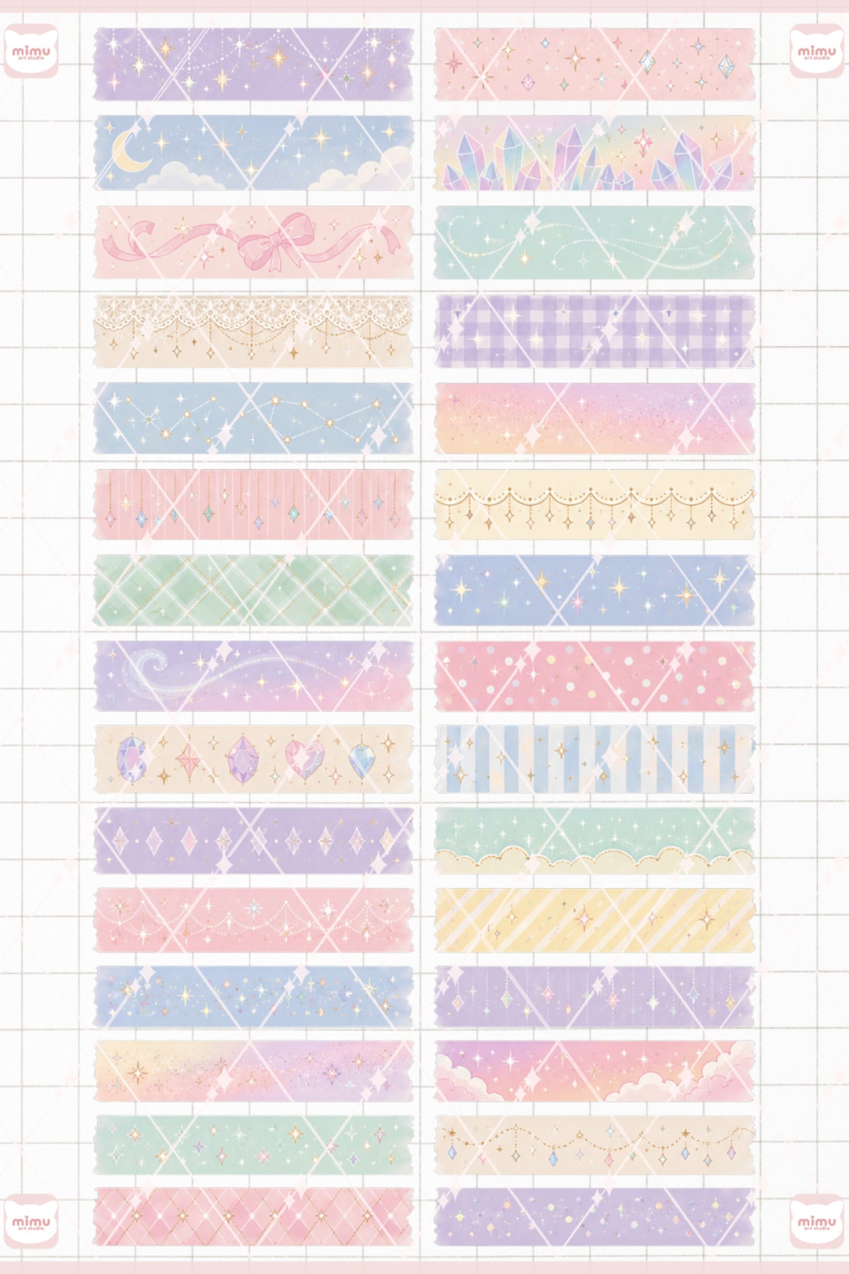 Işıltı Temalı Washi Tape Seti Estetik Etiket Defter Günlük Scrapbook Süslemesi