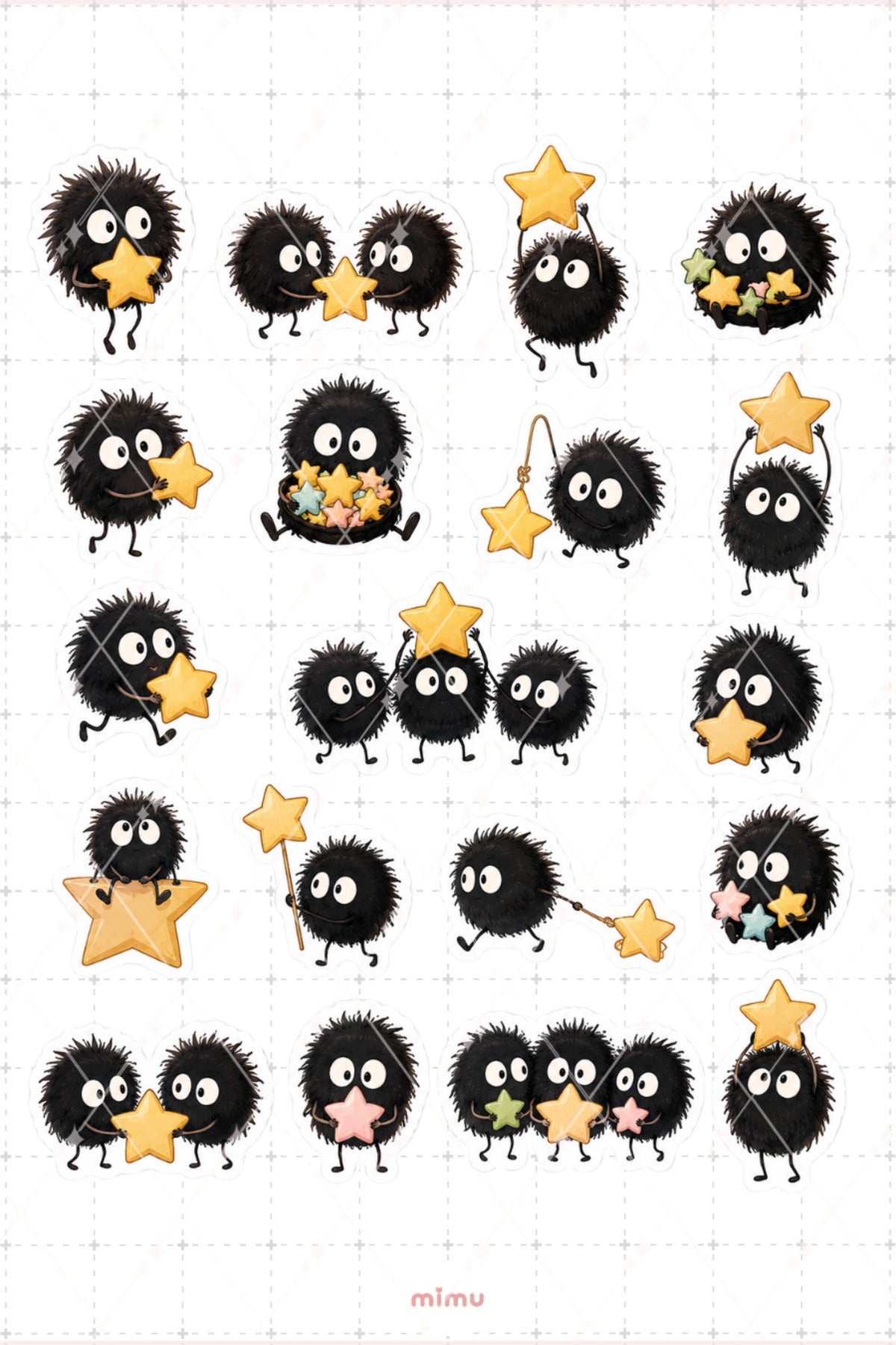 Susuwatari Soot Sprites Sticker Seti Spirited Away Studio Ghibli 2li Etiket