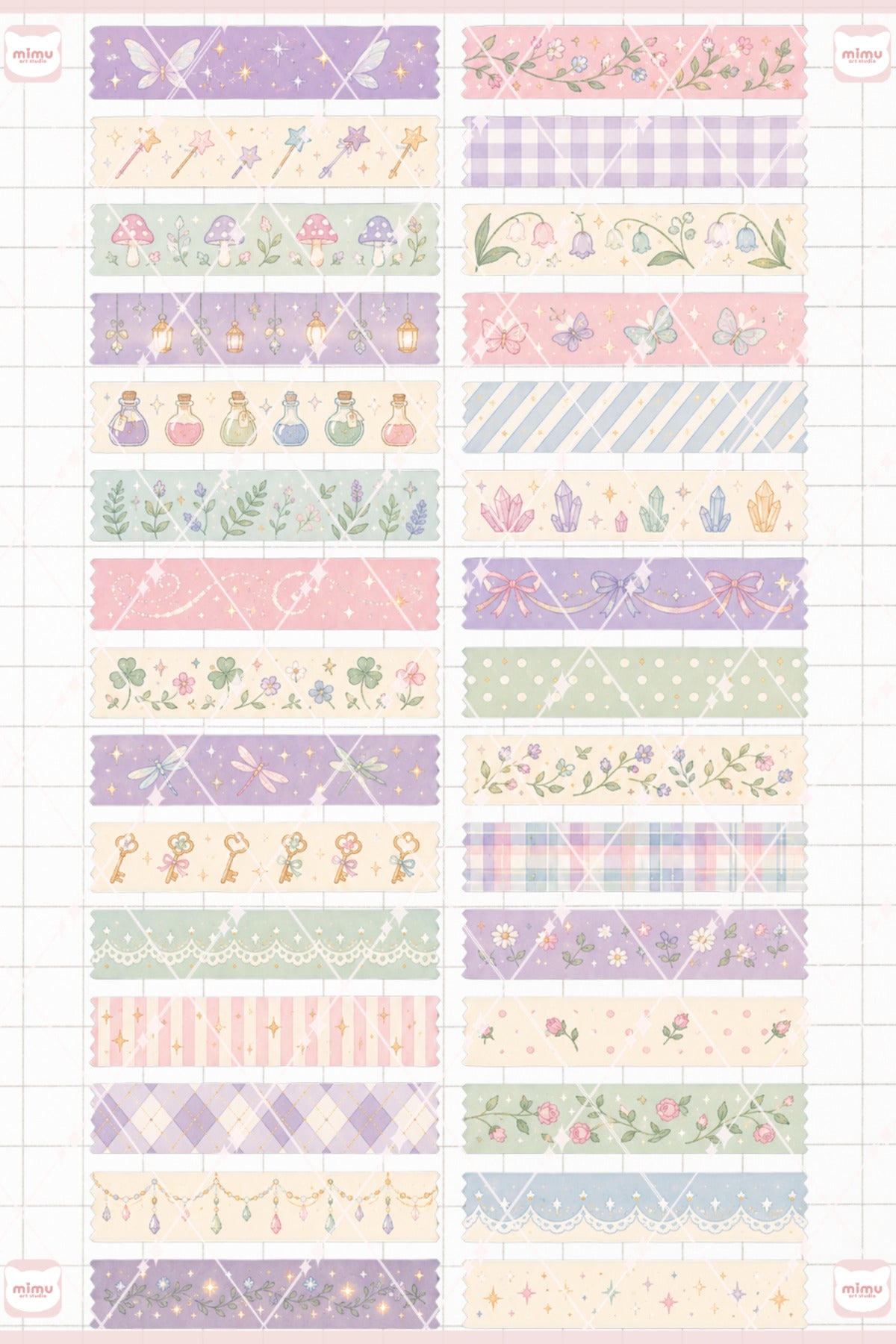 Peri Temalı Washi Tape Seti Estetik Etiket Defter Günlük Scrapbook Süslemesi