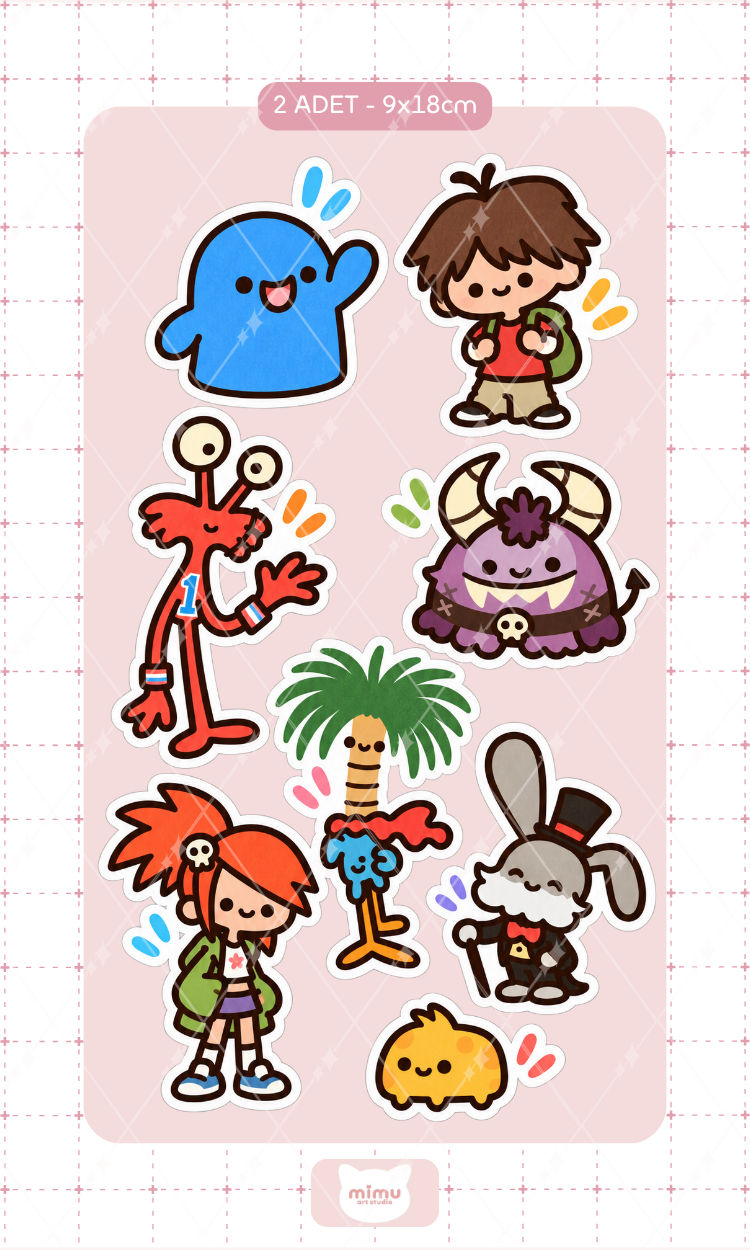 Foster's Home for Imaginary Friends Çizgi Film Karakterleri Sticker Seti Bloo Mac ve Arkadaşları Dekoratif Etiket 2 Adet