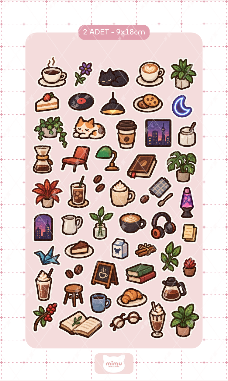 Coffee Talk Sticker Seti Coffee Talk Oyun Karakteri Dekoratif Etiket 2 Adet