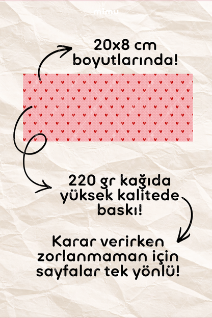 Desenli Kağıt Seti Scrapbook Kağıdı (220 gr) Ajanda Kolaj Junk Journal Bullet Journal Kağıtları