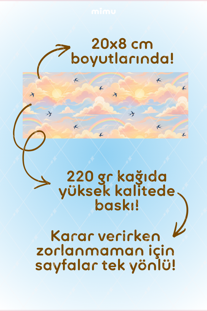 Desenli Kağıt Seti Scrapbook Kağıdı (220 gr) Ajanda Kolaj Junk Journal Bullet Journal Kağıtları
