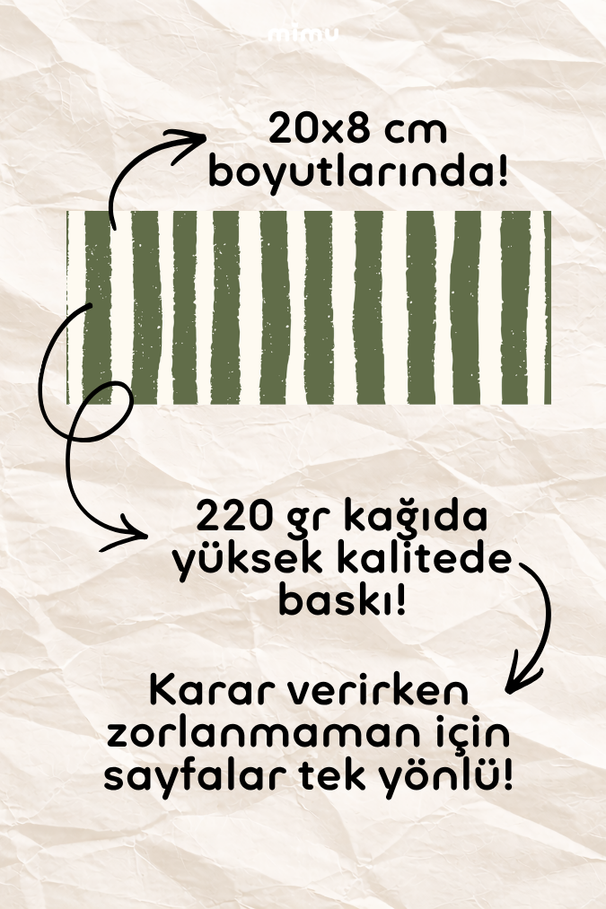 Desenli Kağıt Seti Scrapbook Kağıdı (220 gr) Ajanda Kolaj Junk Journal Bullet Journal Kağıtları