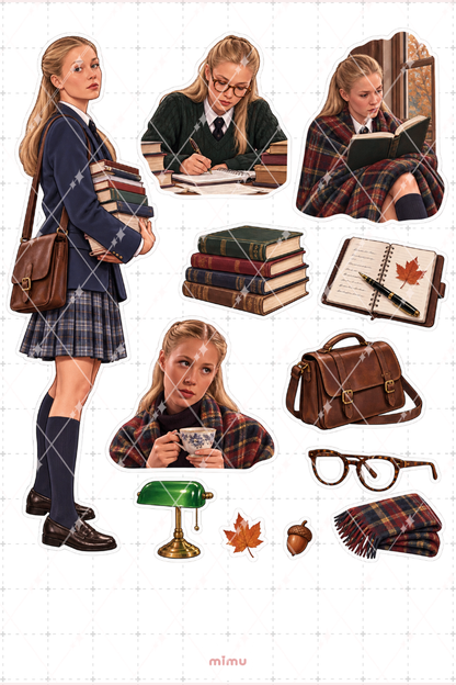 Paris Geller Sticker Seti Gilmore Girls Dizi Temalı Dekoratif 2'li Etiket