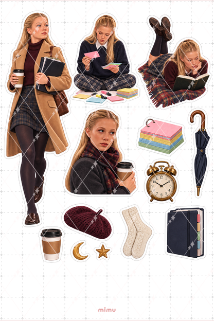 Paris Geller Sticker Seti Gilmore Girls Dizi Temalı Dekoratif 2'li Etiket - 2