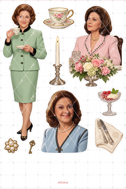 Emily Gilmore Sticker Seti Gilmore Girls Dizi Temalı Dekoratif 2'li Etiket