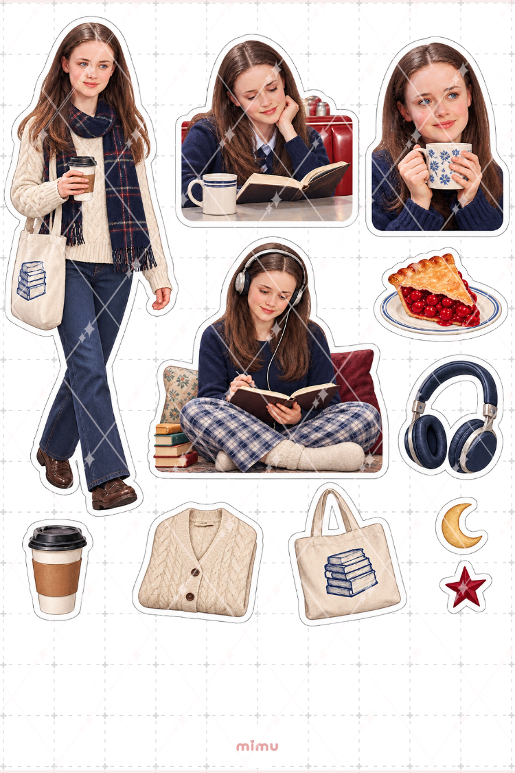 Lorelai ve Rory Sticker Seti Gilmore Girls Dizi Temalı Dekoratif 2'li Etiket - 2