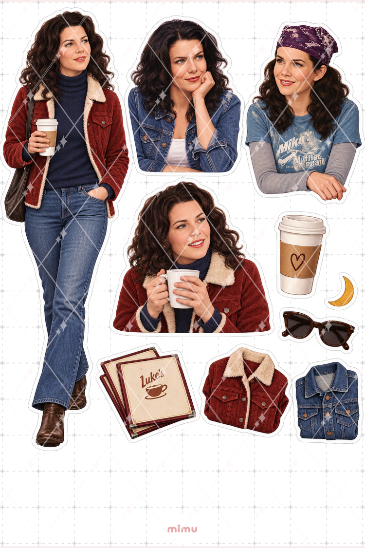 Lorelai Gilmore Sticker Seti Gilmore Girls Dizi Temalı Dekoratif 2'li Etiket