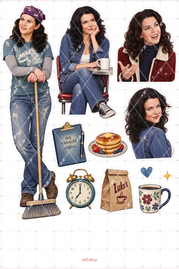 Lorelai Gilmore Sticker Seti Gilmore Girls Dizi Temalı Dekoratif 2'li Etiket - 2