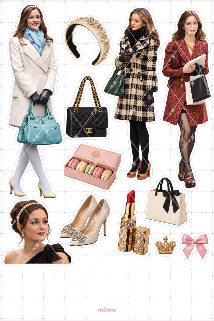 Blair Waldorf Sticker Seti Gossip Girl Dizi Temalı Dekoratif 2'li Etiket