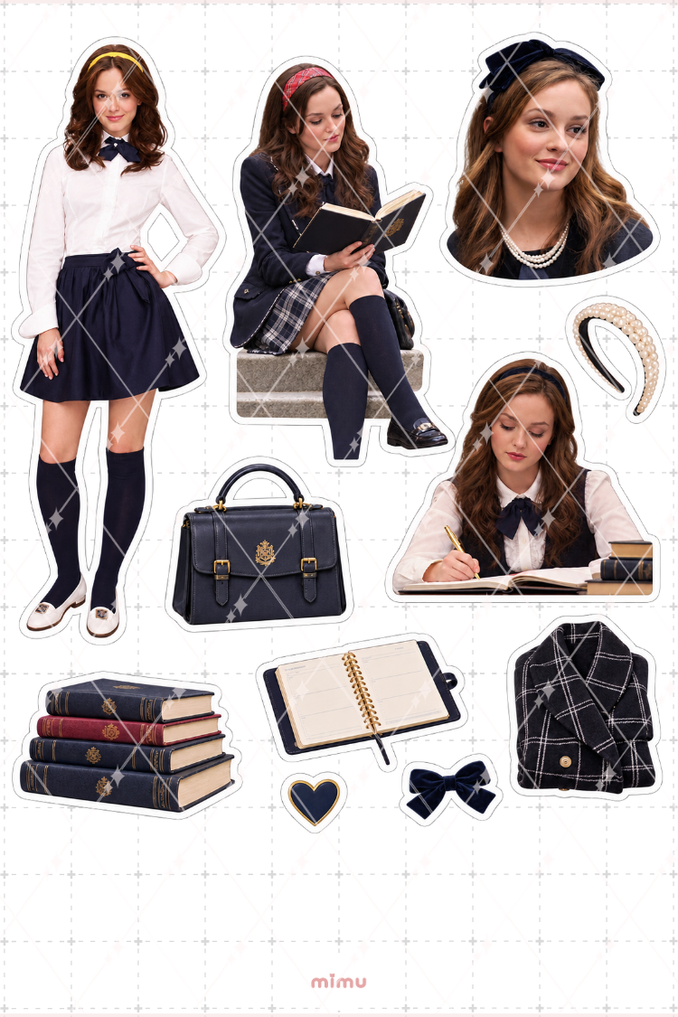 Blair Waldorf Sticker Seti Gossip Girl Dizi Temalı Dekoratif 2'li Etiket - 2