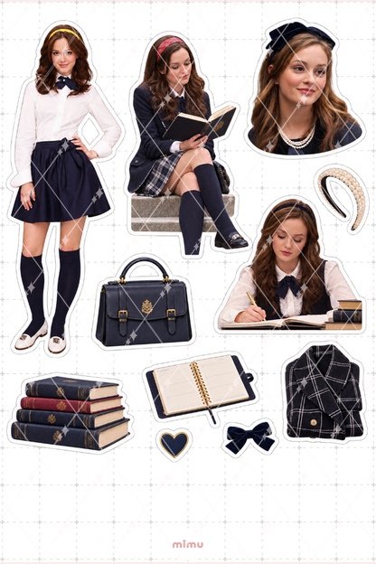 Blair Waldorf Sticker Seti Gossip Girl Dizi Temalı Dekoratif 2'li Etiket - 2