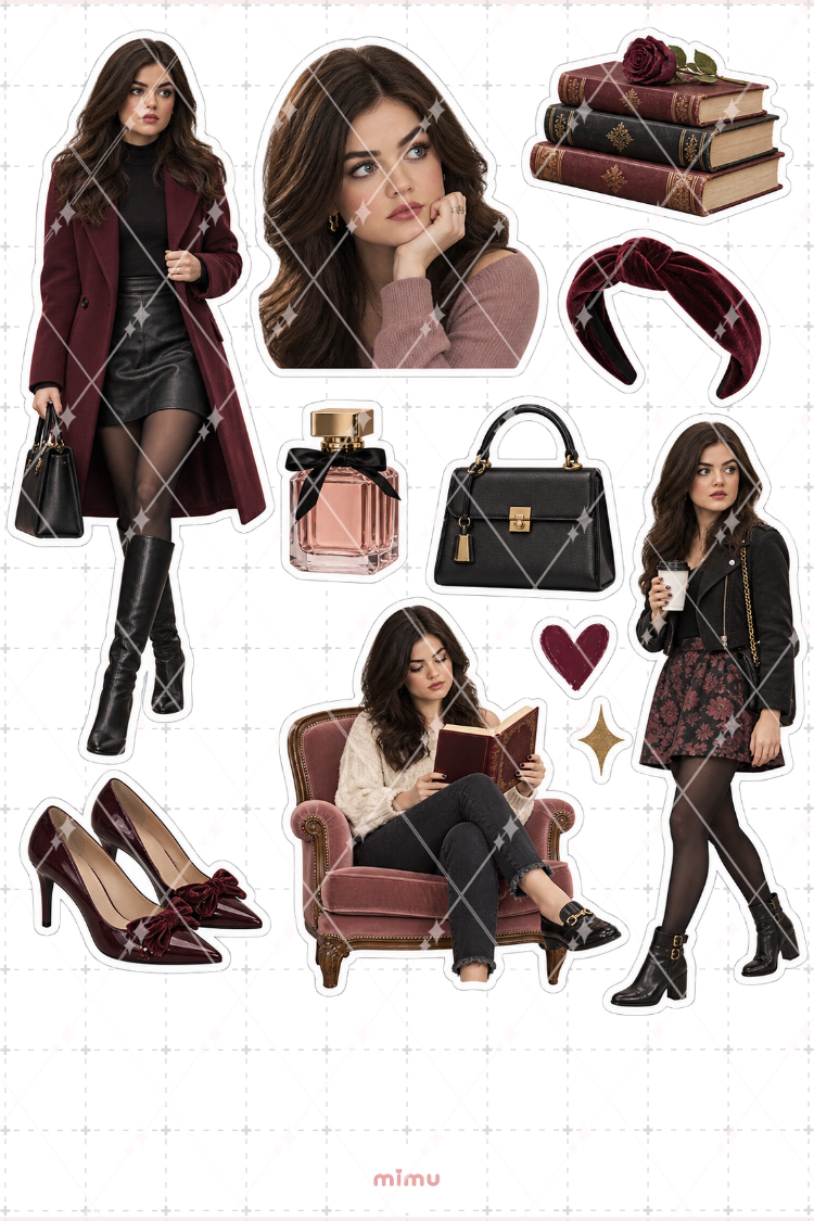 Aria Montgomery Sticker Seti Pretty Little Liars Dizi Temalı Dekoratif 2'li Etiket