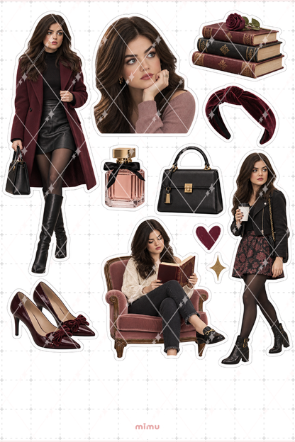 Aria Montgomery Sticker Seti Pretty Little Liars Dizi Temalı Dekoratif 2'li Etiket