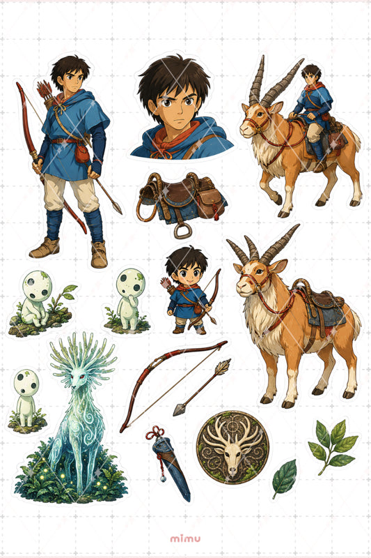 San Kurt Prenses Sticker Seti Princess Mononoke Studio Ghibli 2li Etiket