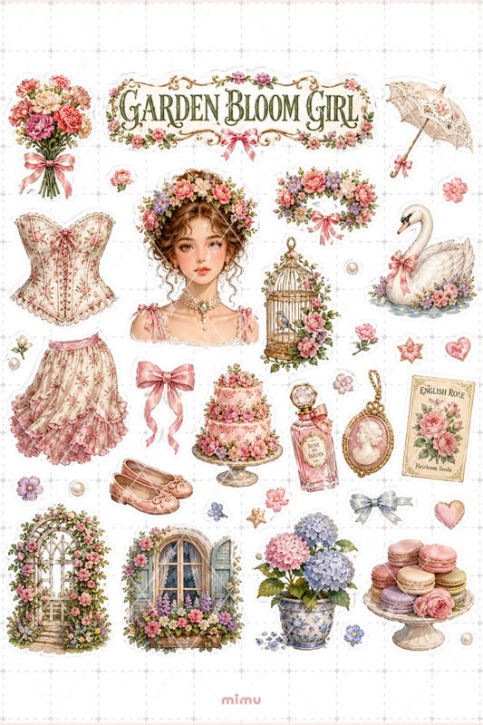 Bloomcore Daydreams Sticker Seti Çiçekli Cottagecore Kolaj 2li Etiket