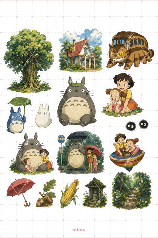 Totoro Karakter Sticker Seti My Neighbor Totoro Studio Ghibli 2li Etiket