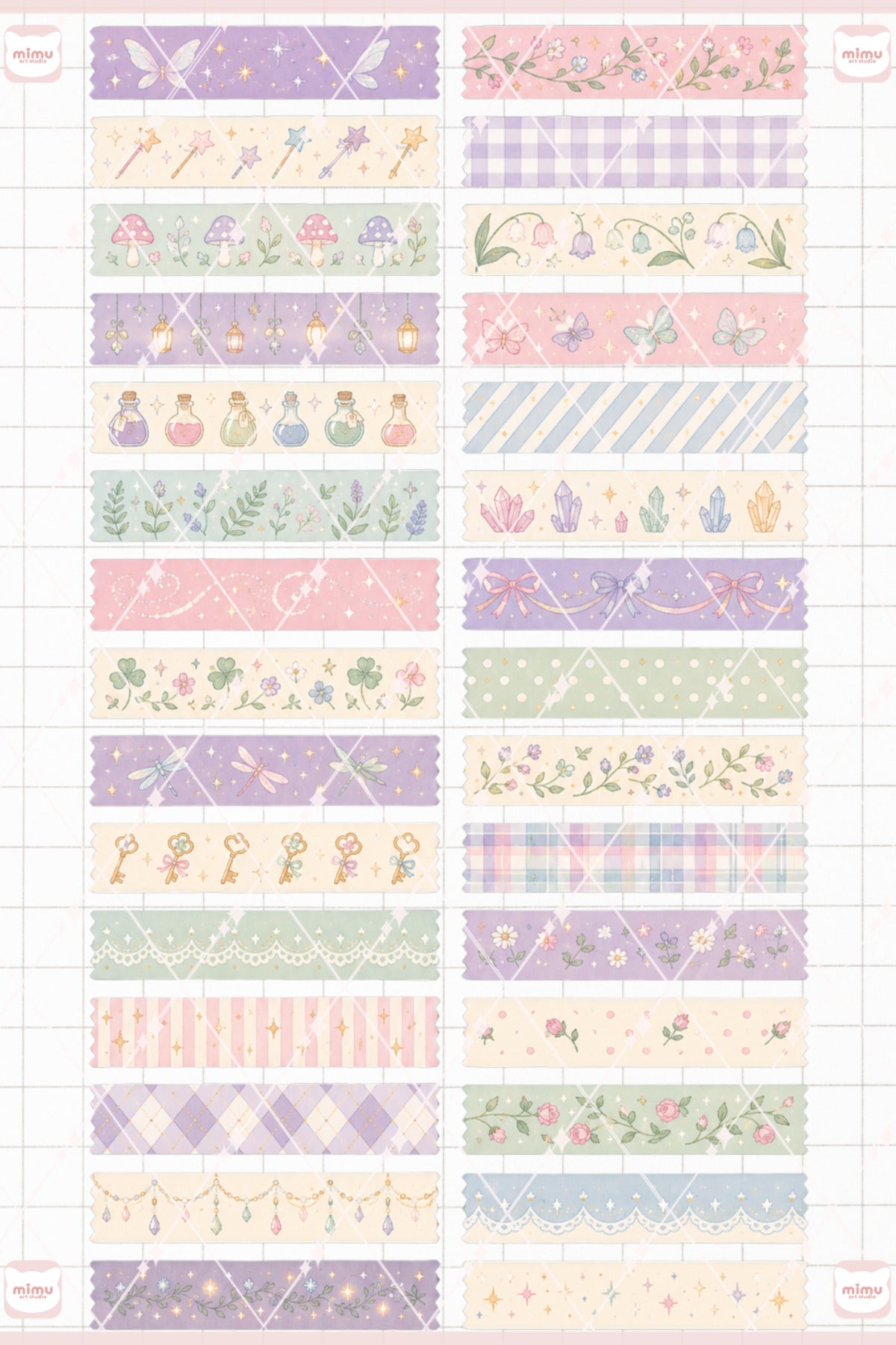 Peri Temalı Washi Tape Seti Estetik Etiket Defter Günlük Scrapbook Süslemesi