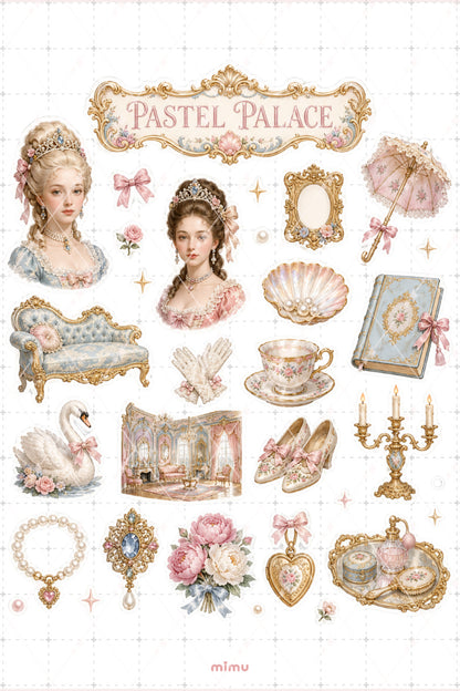 Rococo Reverie Sticker Seti Barok Prenses Kolaj Pastel Vintage Temalı 2li Etiket