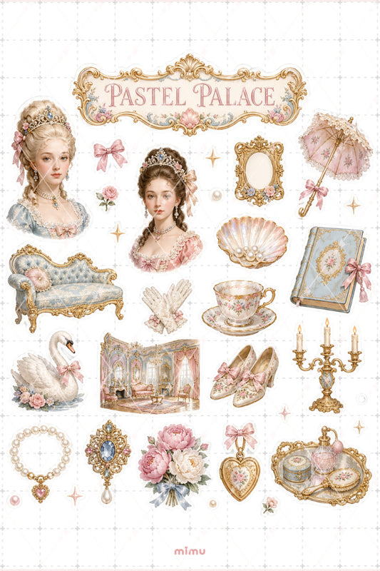 Rococo Reverie Sticker Seti Barok Prenses Kolaj Pastel Vintage Temalı 2li Etiket