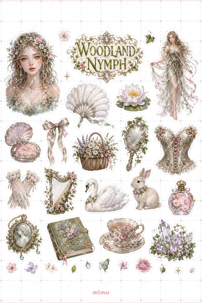 Nymphcore Sticker Seti Orman Perisi Çiçek Temalı 2li Dekoratif Etiket