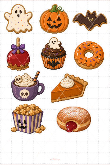 Pixel Art Halloween Sticker Seti Cadı Mutfağı Temalı Dekoratif 2'li Etiket - 2