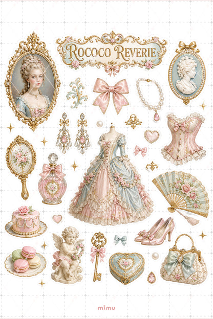 Rococo Reverie Sticker Seti Barok Prenses Kolaj Pastel Vintage Temalı 2li Etiket - 2