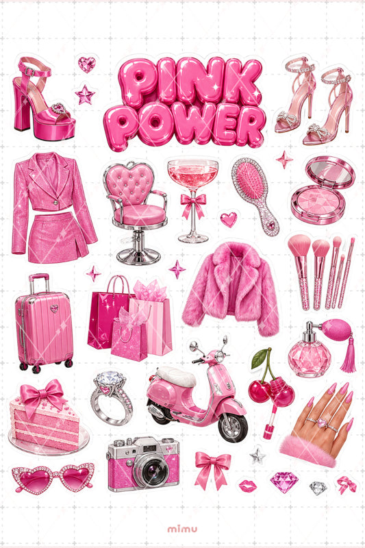 Barbiecore Babe Sticker Seti Pembe Estetik Kolaj Y2K Kız Temalı 2li Etiket
