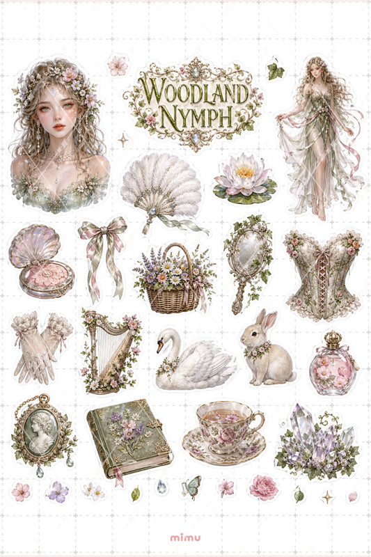 Nymphcore Sticker Seti Orman Perisi Çiçek Temalı 2li Dekoratif Etiket