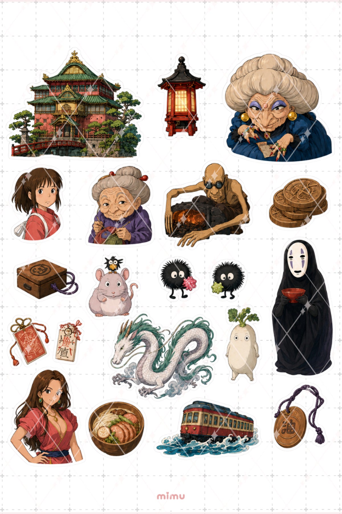 Spirited Away Chihiro Haku Sticker Seti Kaonashi Studio Ghibli 2li Etiket