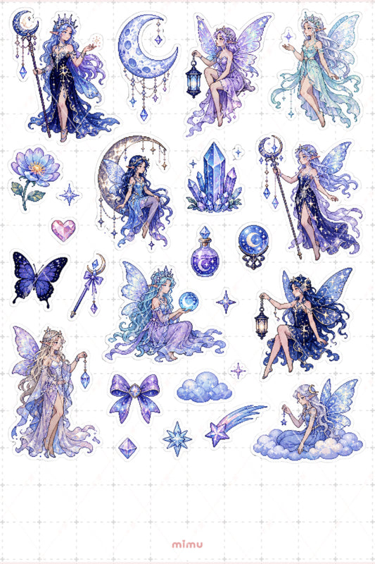 Pixel Art Peri Sticker Seti Masal ve Fantastik Dünya Temalı Dekoratif 2'li Etiket