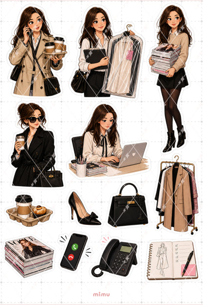 Andrea Sachs Moda Asistanı Kadın Sticker Seti The Devil Wears Prada Temalı İkili Etiket - 2