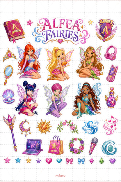 Winx Club, Etiket Magic Sticker Seti Renkli Peri Sihirli Kız Temalı 2li Etiket