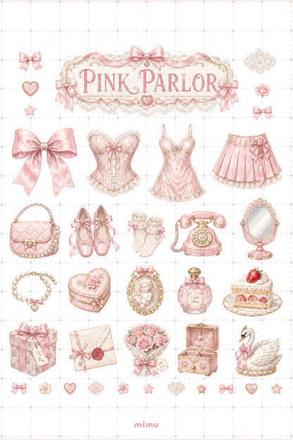 Coquette Charms Sticker Seti Pastel Pembe Romantik Estetik 2li Etiket