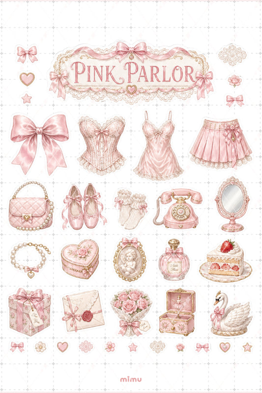 Coquette Charms Sticker Seti Pastel Pembe Romantik Estetik 2li Etiket