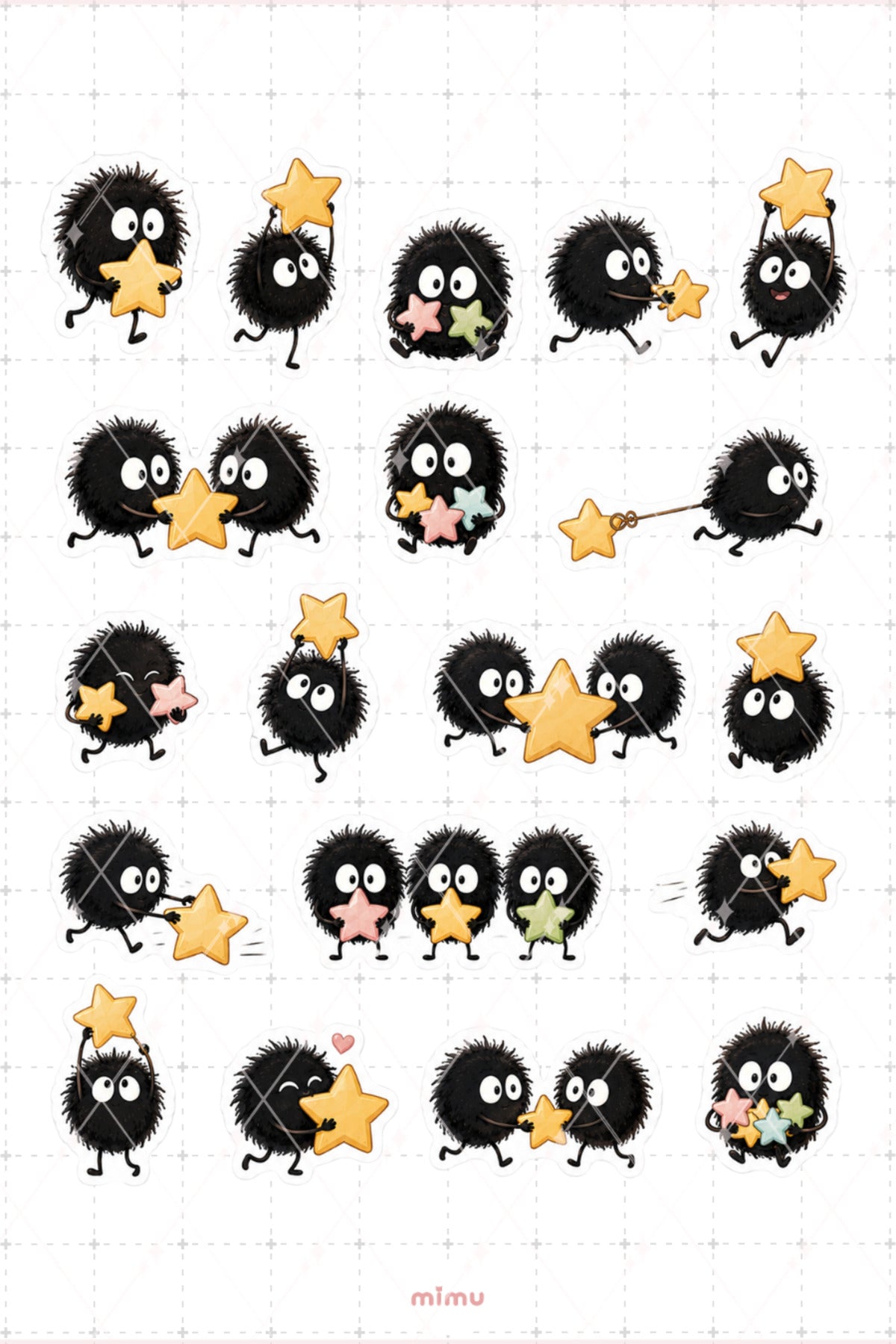 Susuwatari Soot Sprites Sticker Seti Spirited Away Studio Ghibli 2li Etiket