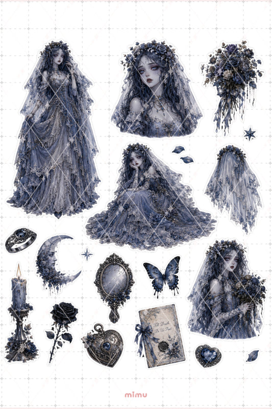 Corpse Bride Cadılar Bayramı Kostümü Sticker Seti Halloween Temalı Dekoratif 2'li Etiket