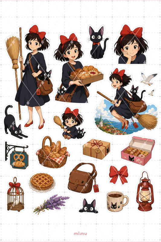 Kiki’s Delivery Service Sticker Seti Kiki Cadı Kız Studio Ghibli 2li Etiket