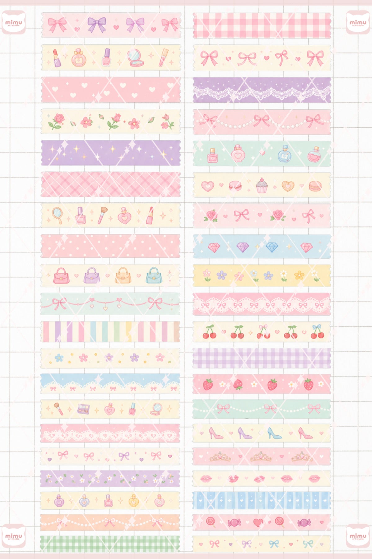 Kızsal Temalı Washi Tape Seti Estetik Etiket Defter Günlük Scrapbook Süslemesi