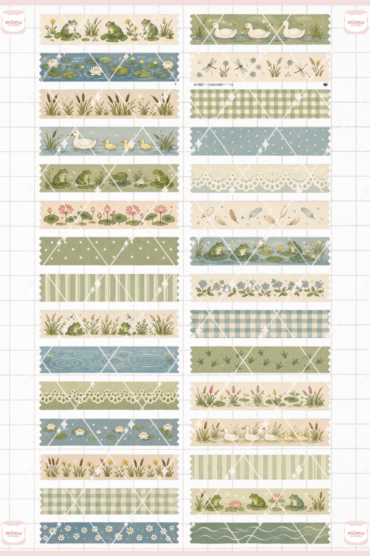 Göl Temalı Washi Tape Seti Estetik Etiket Defter Günlük Scrapbook Süslemesi