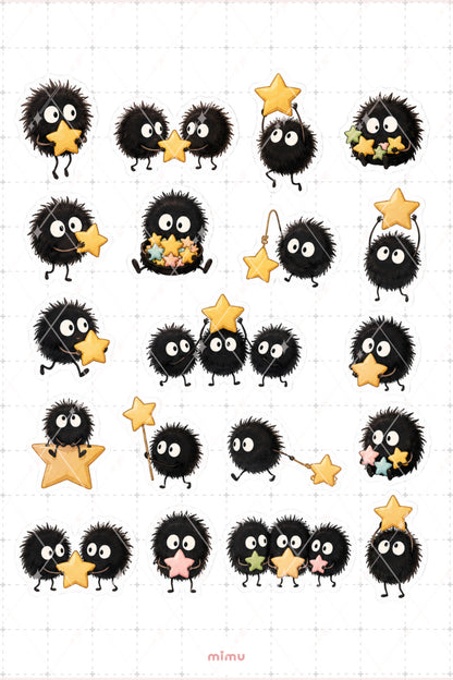 Susuwatari Soot Sprites Sticker Seti Spirited Away Studio Ghibli 2li Etiket