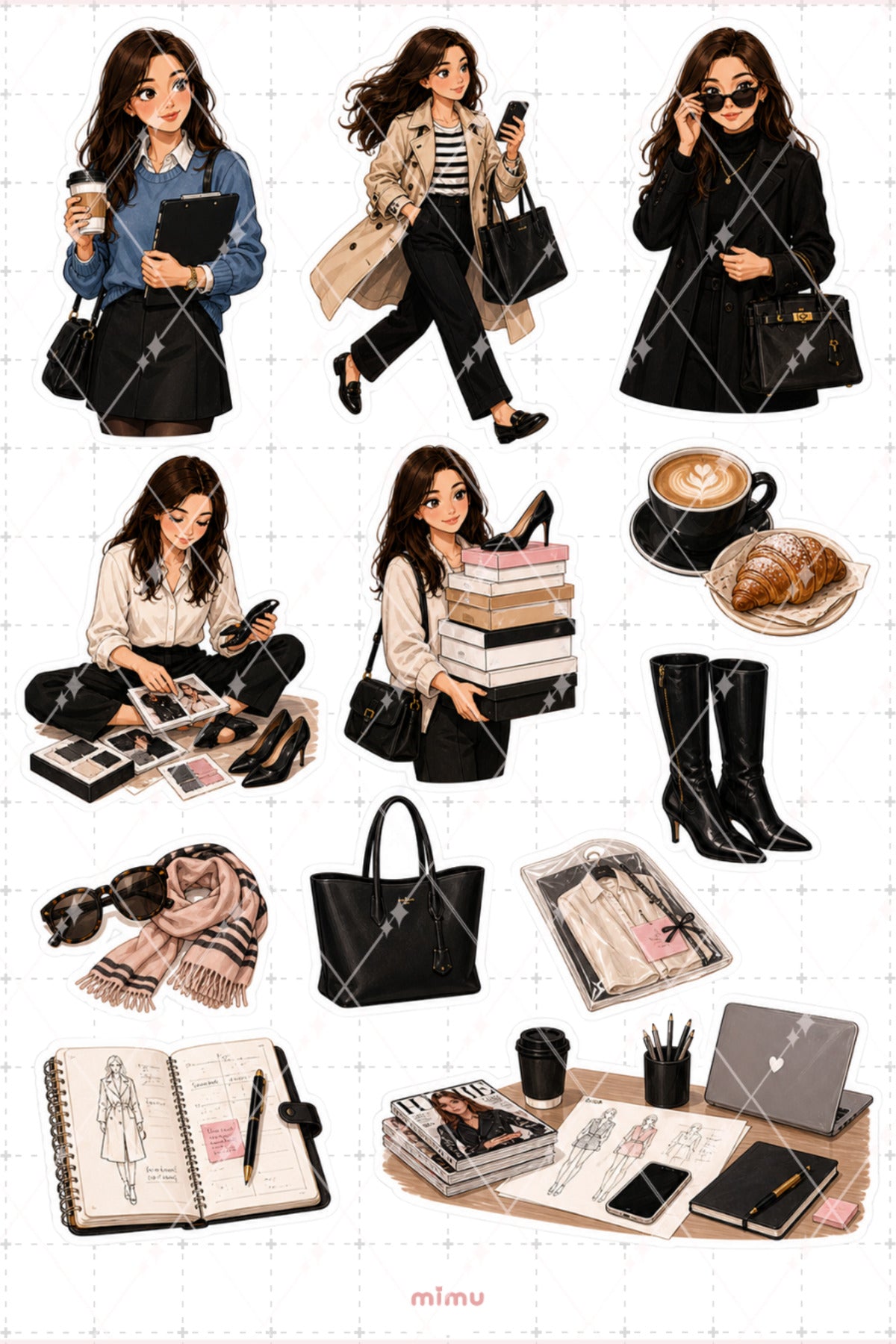 Andrea Sachs Moda Asistanı Kadın Sticker Seti The Devil Wears Prada Temalı İkili Etiket