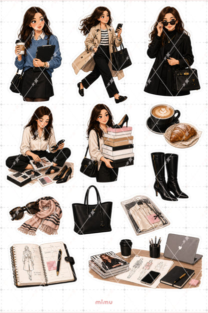 Andrea Sachs Moda Asistanı Kadın Sticker Seti The Devil Wears Prada Temalı İkili Etiket