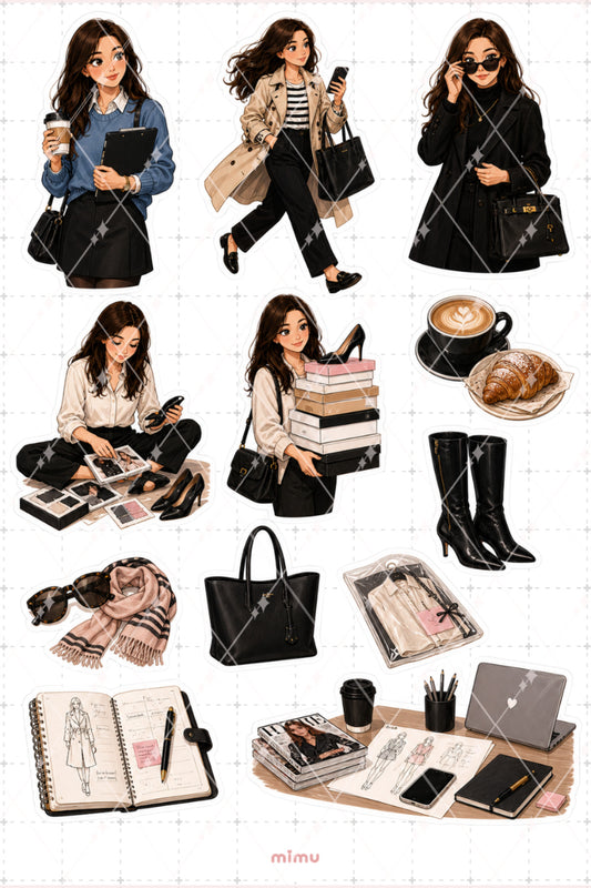 Andrea Sachs Moda Asistanı Kadın Sticker Seti The Devil Wears Prada Temalı İkili Etiket