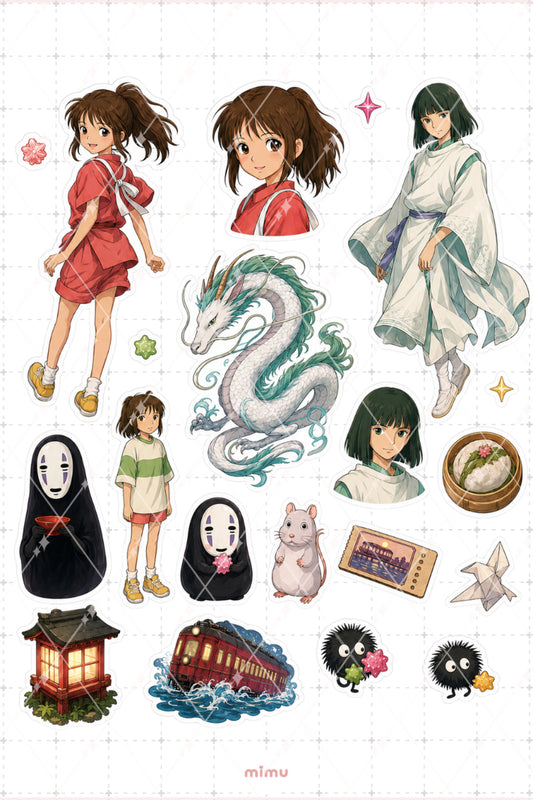 Spirited Away Chihiro Haku Sticker Seti Kaonashi Studio Ghibli 2li Etiket
