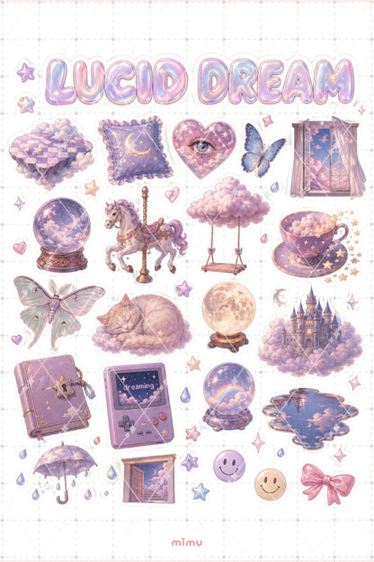 Dreamcore Sticker Seti Pastel Bulut Rüya Masal Estetiği 2li Etiket - 2