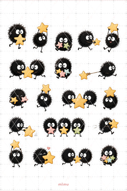 Susuwatari Soot Sprites Sticker Seti Spirited Away Studio Ghibli 2li Etiket